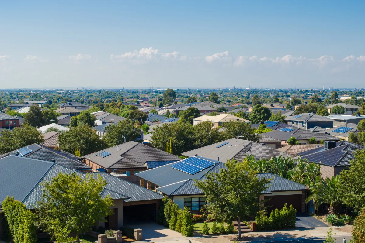 Aerial view houses