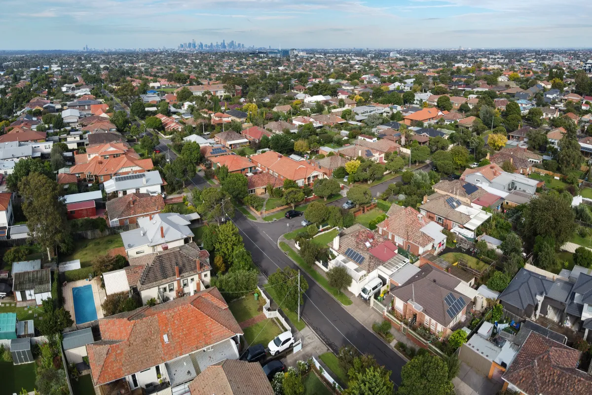 Aerial view houses