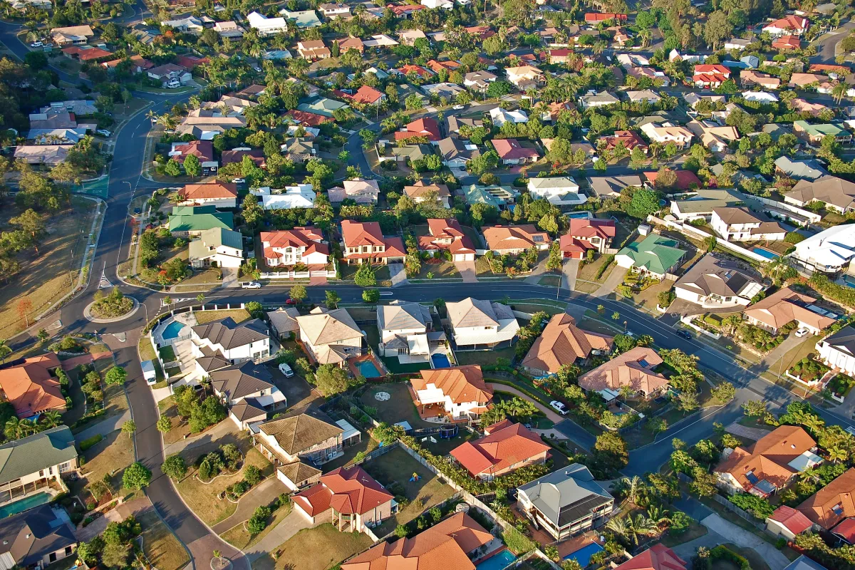 Aerial view houses